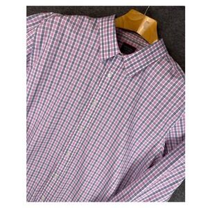 UNTUCKit Dolcetto WF Slim Fit Wrinkle Free Pin Plaid Long Sleeve Shirt Mens XXL